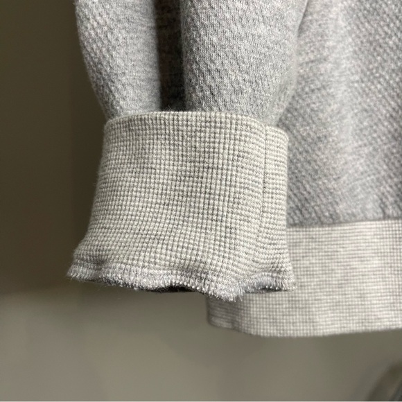 Eileen Fisher Organic Cotton Knit 2-way Zip Bomber Jacket in Gray, Size L - Picture 11 of 14